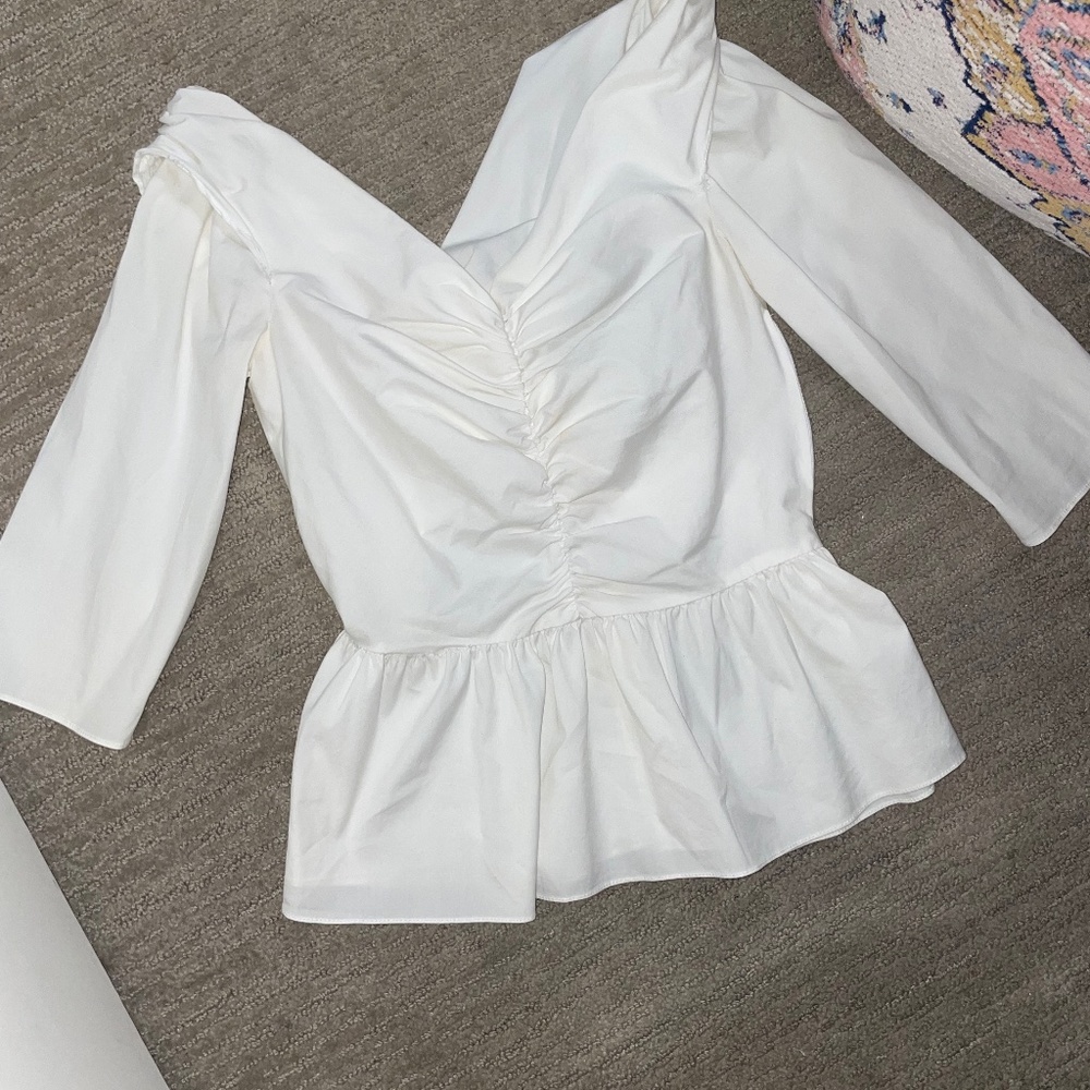 ZARA TOP WHITE BLOUSE S WOMEN’s